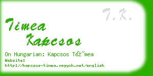 timea kapcsos business card